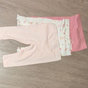 Pink and White Baby Leggings Set
